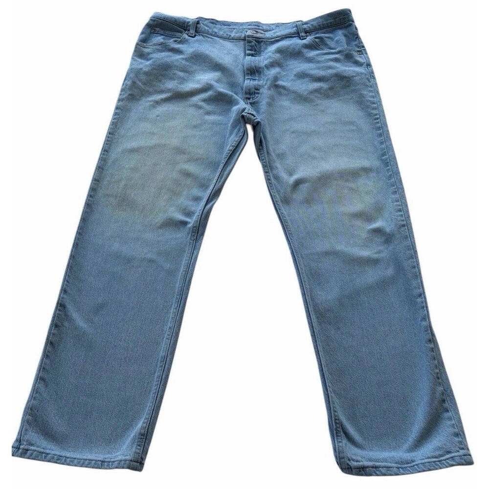 Wrangler Mens 42x30 Relaxed Fit Jeans Light Wash Faded Denim Vintage Style